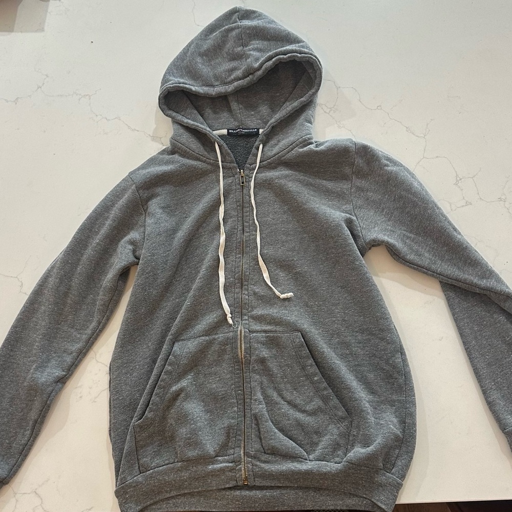 Brandy Melville Gray Zip-Up Hoodie